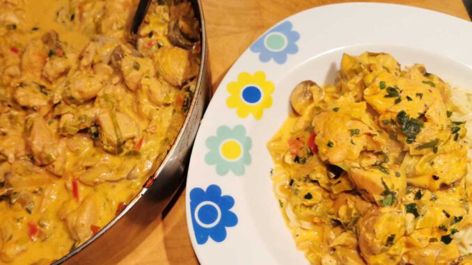 Russische kip stroganoff