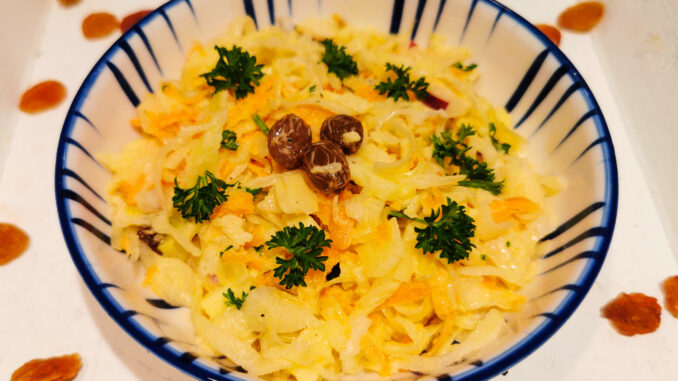 Zoete winterse zuurkoolsalade Zoete winterse zuurkoolsalade