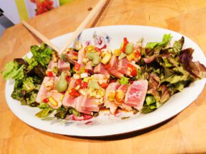 Pittige tonijnsashimi