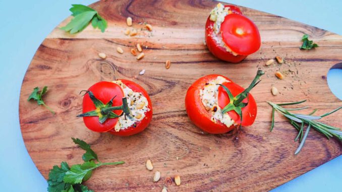 Gevulde bbq tomaat met feta 1 Gevulde BBQ tomaat met feta