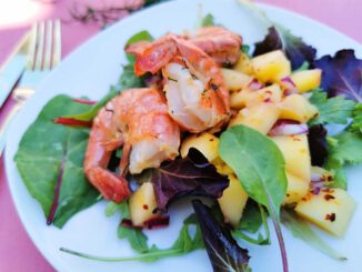 Garnalen met mango salade