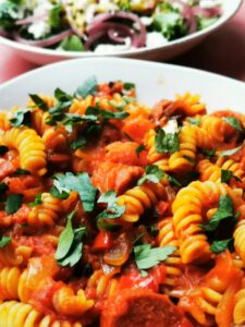 Paprika pepperoni pasta