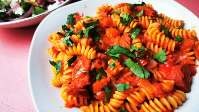 Paprika pepperoni pasta 3 Paprika pepperoni pasta