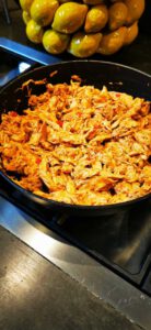 Pulled chicken uit de stoomoven