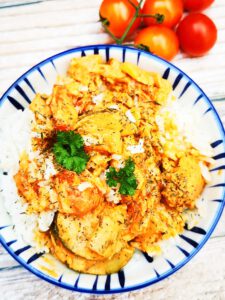 Romige paprika tomaat kippenstoof