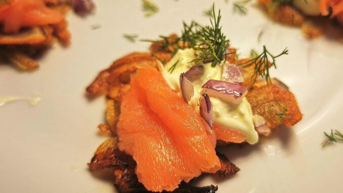 Rarakor met zalm Rarakort met zalm